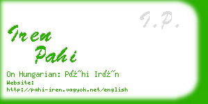 iren pahi business card